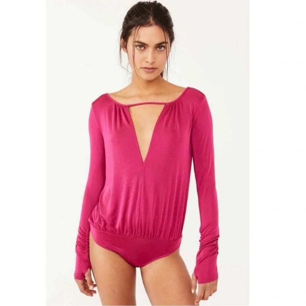 Free People Intimates Pink One Piece Bodysuit